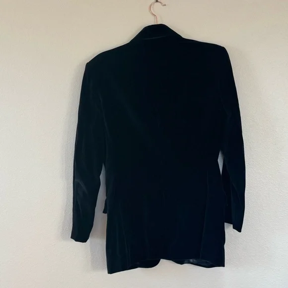 RALPH LAUREN Navy Blue Velvet Fox & Horn Crest  Blazer Jacket Long Line 8 - Picture 5 of 9